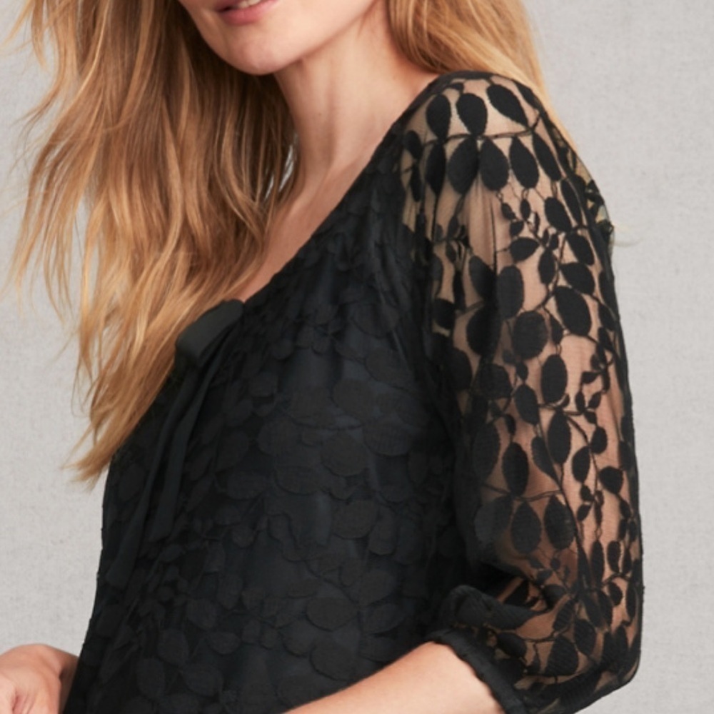 Women’s Garnet Hill Boheme easy lace black dress, size 10 - Picture 2 of 7